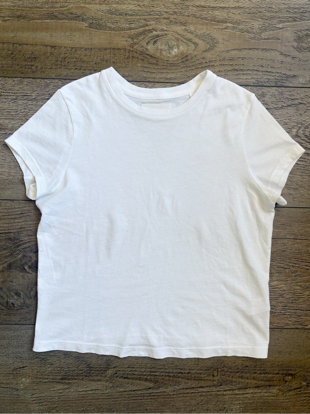 Citizens of Humanity Classic White Crewneck Short Sleeve Boxy Fit Cotton Tee